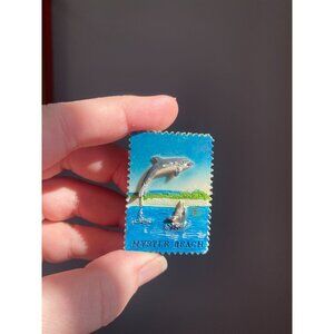 Vintage Myrtle Beach Dolphins Souvenir Fridge Magnet 3D Design 2 Inches
